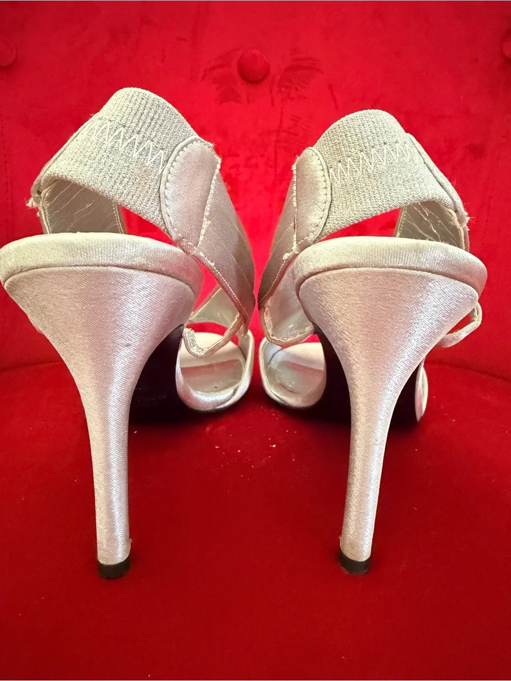 Billini White Square-Toe Thong Heels 10M